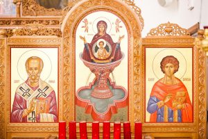 Icons of Saints in an Orthodox Church