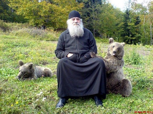 Orthodox monk with long beard